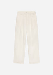 Pleat Front Trouser in Crepe - Ivory - CO Collections
